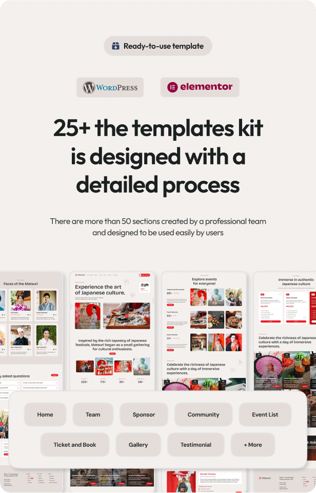 Matsuri - Japanese Culture Day Elementor Template Kit - 5