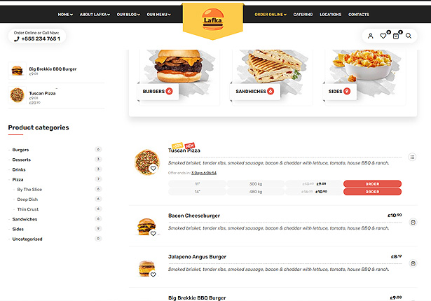 Lafka - WooCommerce Theme for Burger - Pizza & Food Delivery - 3