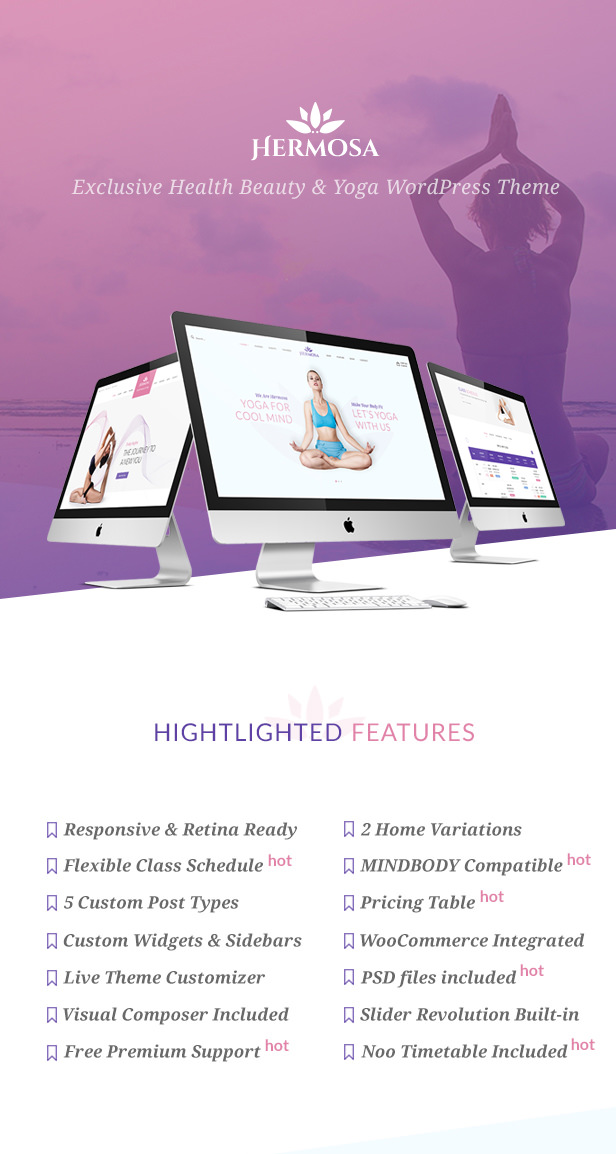 Hermosa - Health Beauty and Yoga WordPress Theme