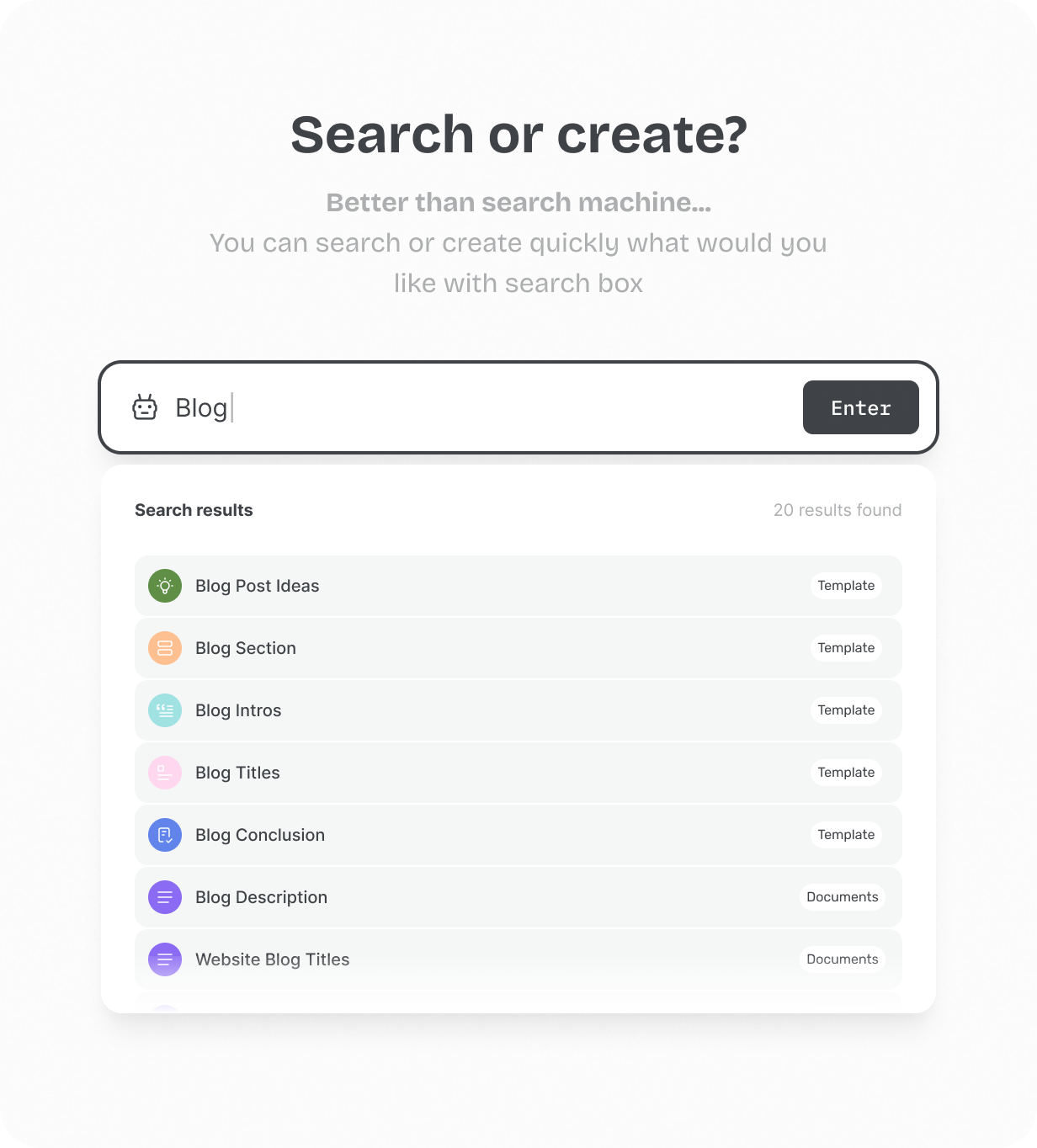 Search Or Create @heyaikeedo #aikeedo