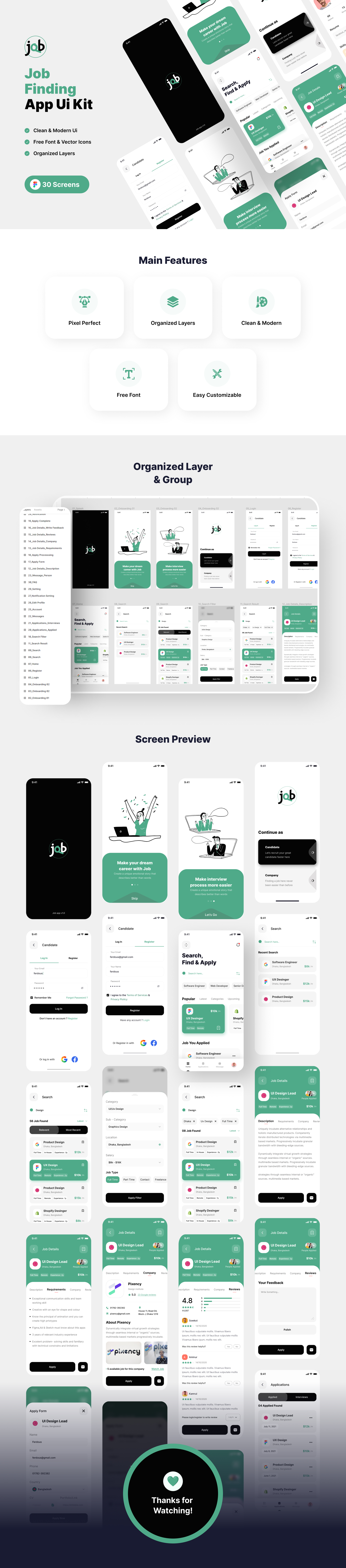 JQB - Job Finding App Figma UI Template - 1