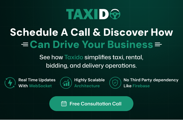 Taxido | Full Solution Taxi Cab Booking with Laravel and React Native