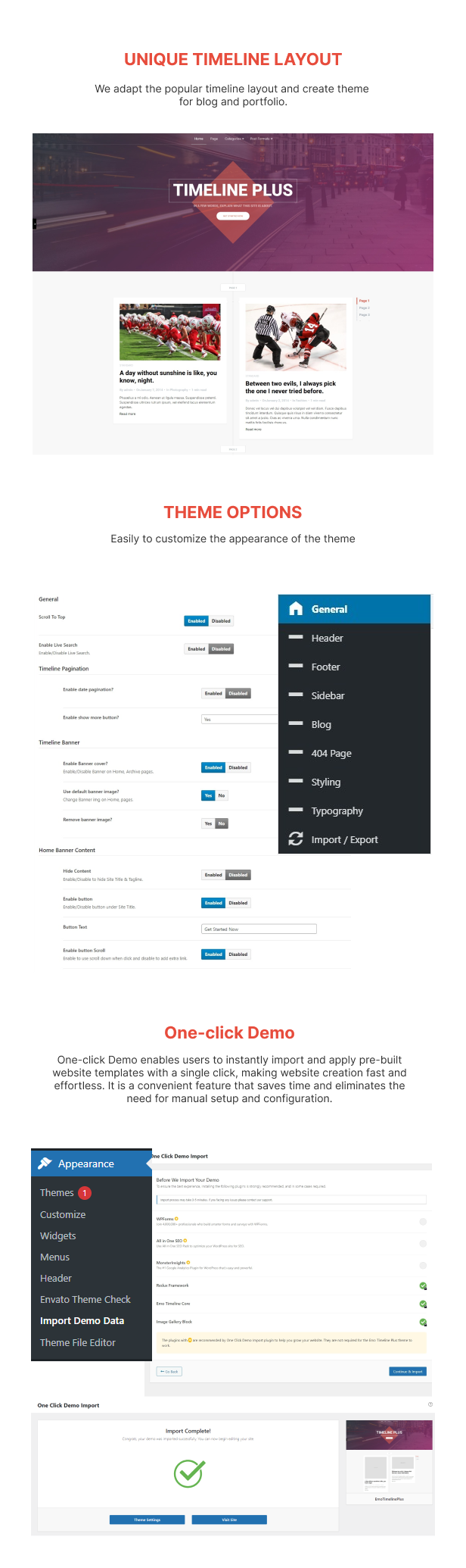 EMO Timeline Plus - Reponsive Timeline WordPress Theme - 1