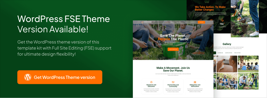 EcoPeace – Environment & Ecology NGO Elementor Template Kit - 1