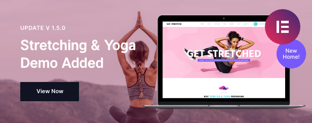 Elementor Yoga and Stretching Homepage