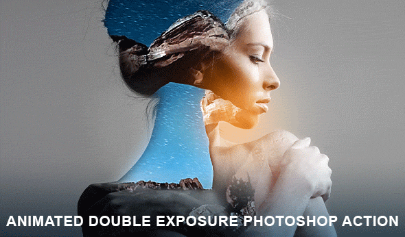 Animated double exposure Photoshop action