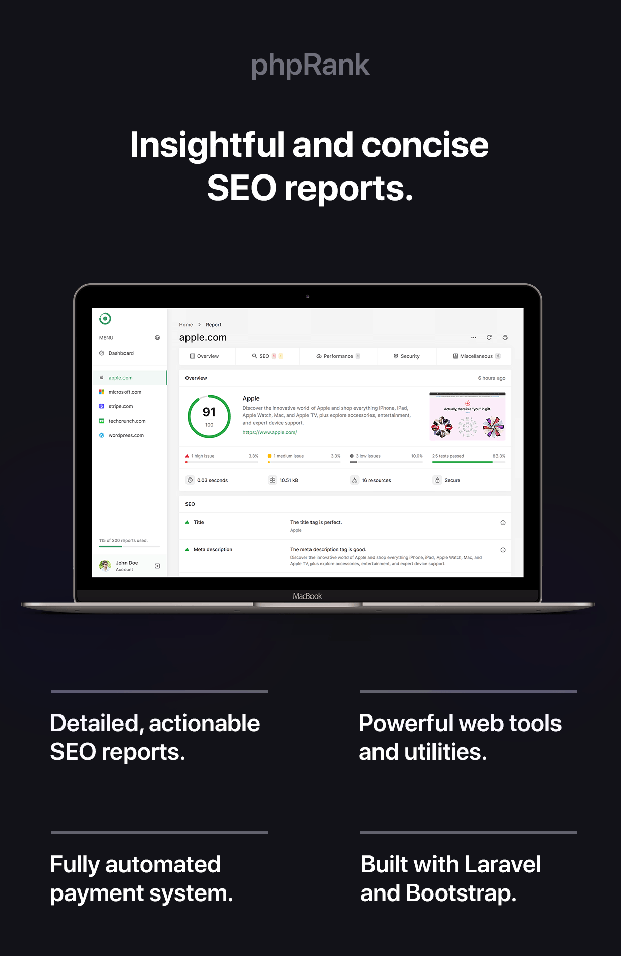 phpRank - SEO Reports & Tools Platform (SaaS) - 3