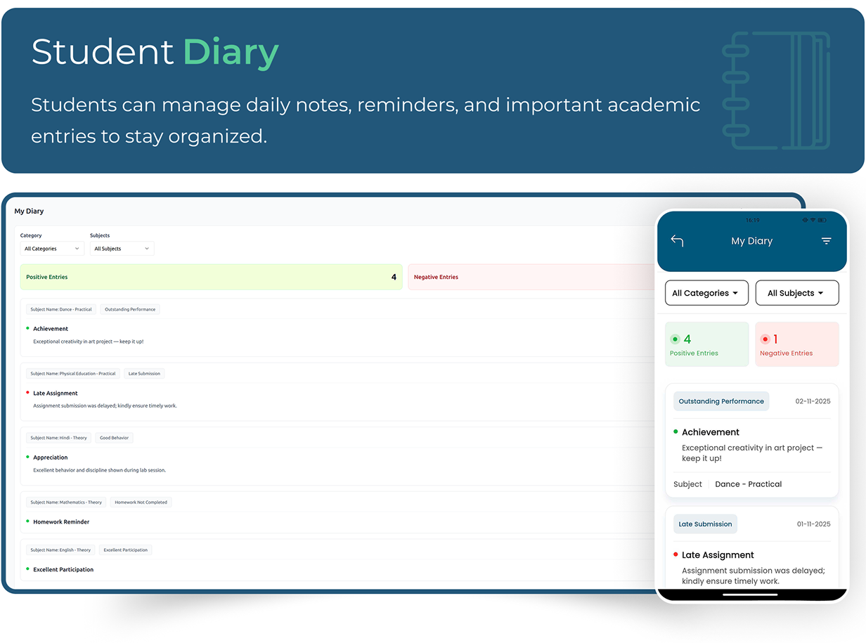 Student Diary - Online school management software
