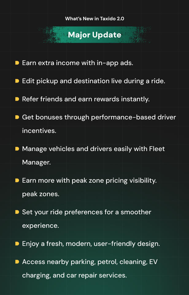 Taxido | Full Solution Taxi Cab Booking with Laravel and React Native