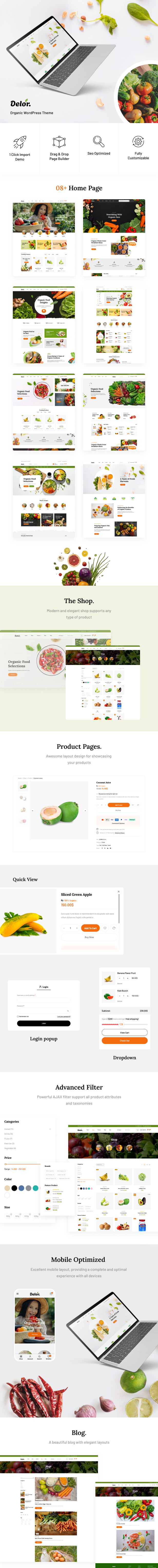 Delor – Organic Food Store WordPress Theme - 1