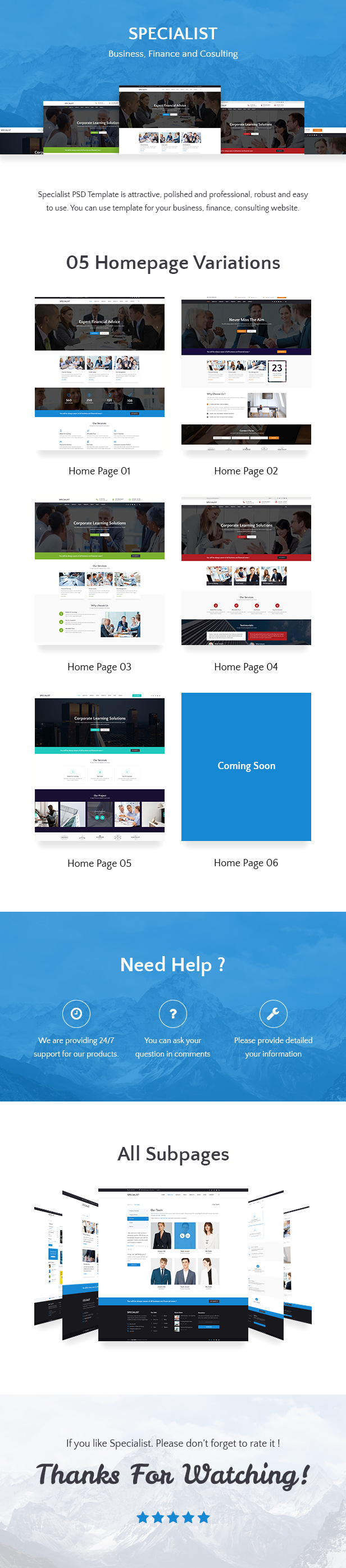 Specialist | Multipurpose Business & Financial, Consulting, Accounting, Broker Psd Templates - 1