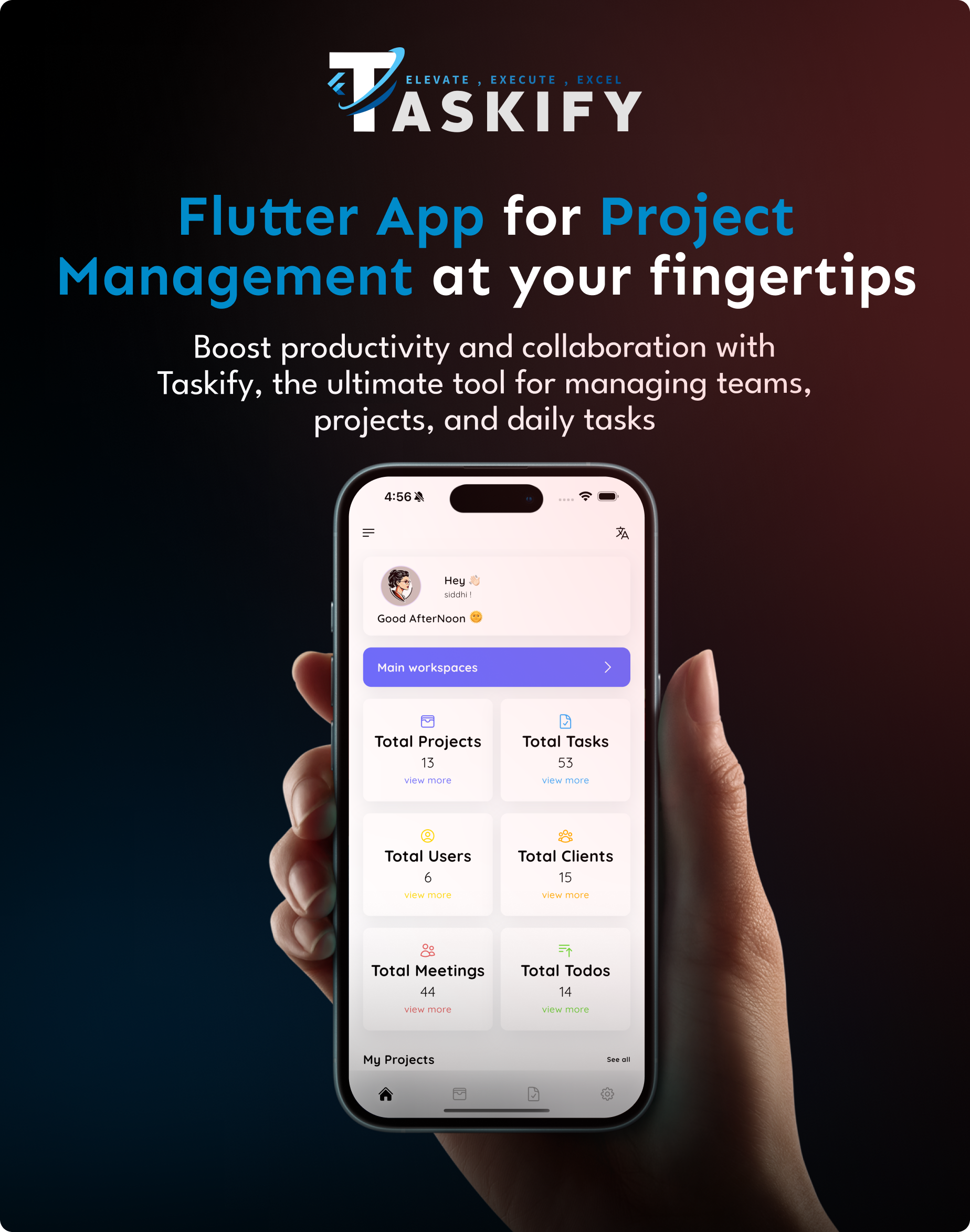 Taskify Flutter App for Project Management, Task Manager and Productivity Tool