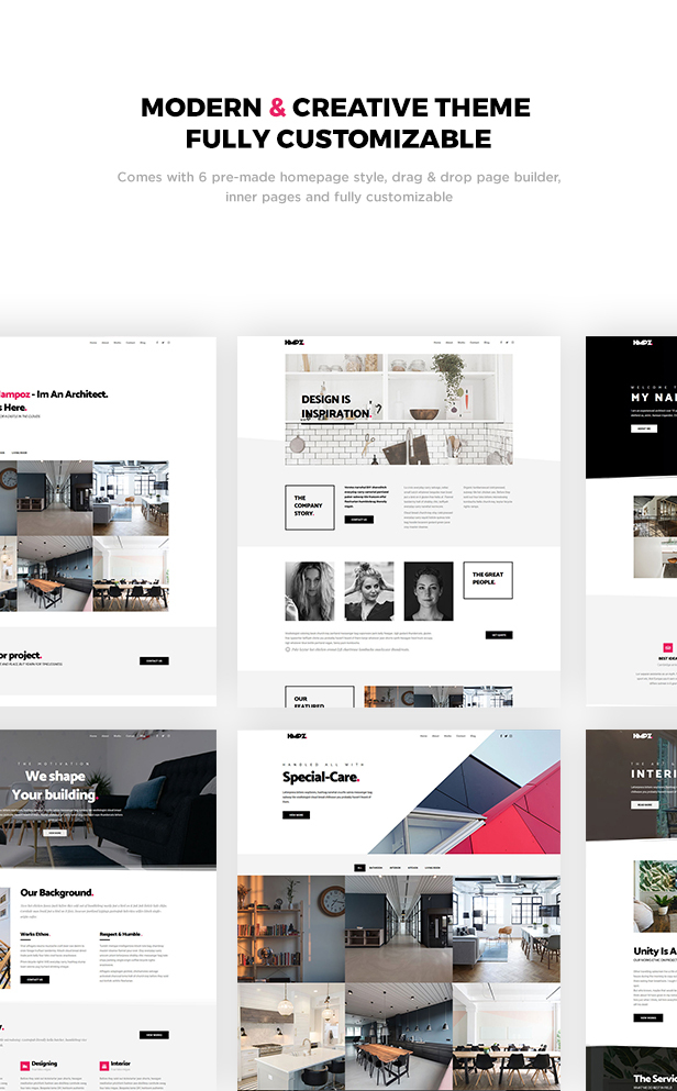 Hampoz - Responsive Interior Design & Architecture Theme - 1