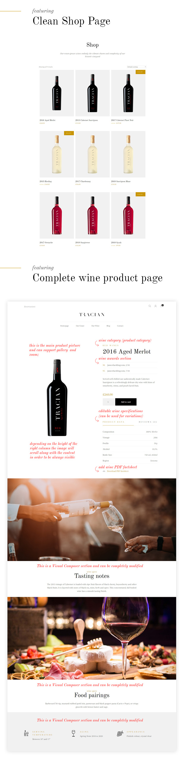 Tracian - Tema WordPress de vinho