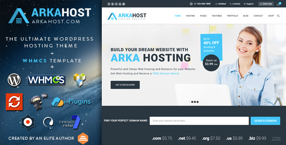 Arka Host - WHMCS Hosting, Shop & Corporate Theme - Hosting Technology