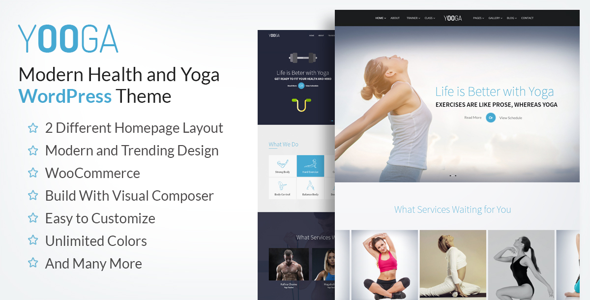 Yooga- Yoga, Fitness & Gym WordPress Theme