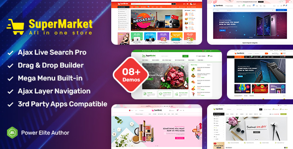 SuperMarket - Responsive Drag & Drop Sectioned Bootstrap 4 Shopify Theme