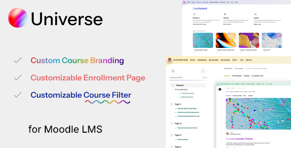 Universe - Premium Moodle Theme with Custom Course Branding - Moodle CMS Themes