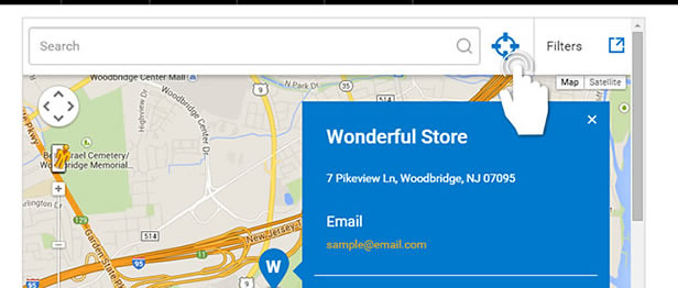 Google Maps Store Locator với vị trí địa lý trong Super Store Finder cho WordPress