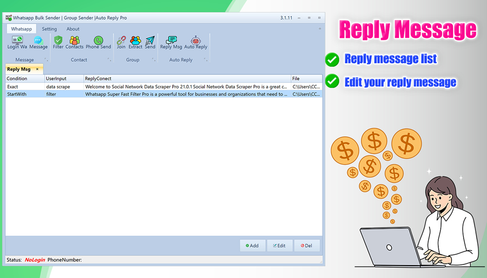 Whatsapp Bulk Sender | Group Sender |Auto Reply +License KeyGen App-Full Reseller