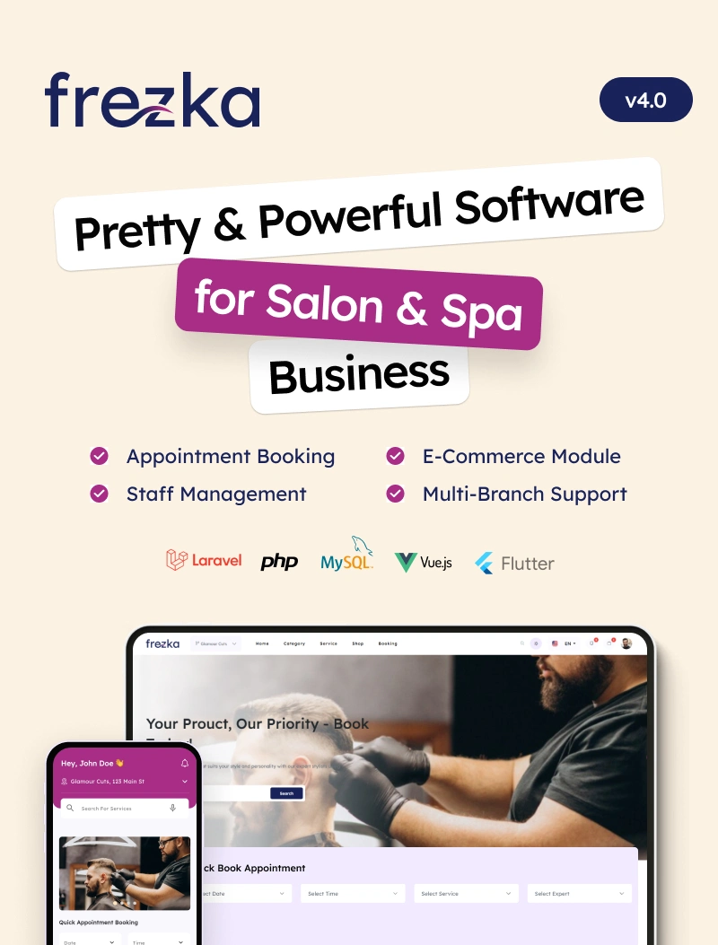 Software for salons and spas | salon and spa software | Frezka | Iqonic Design