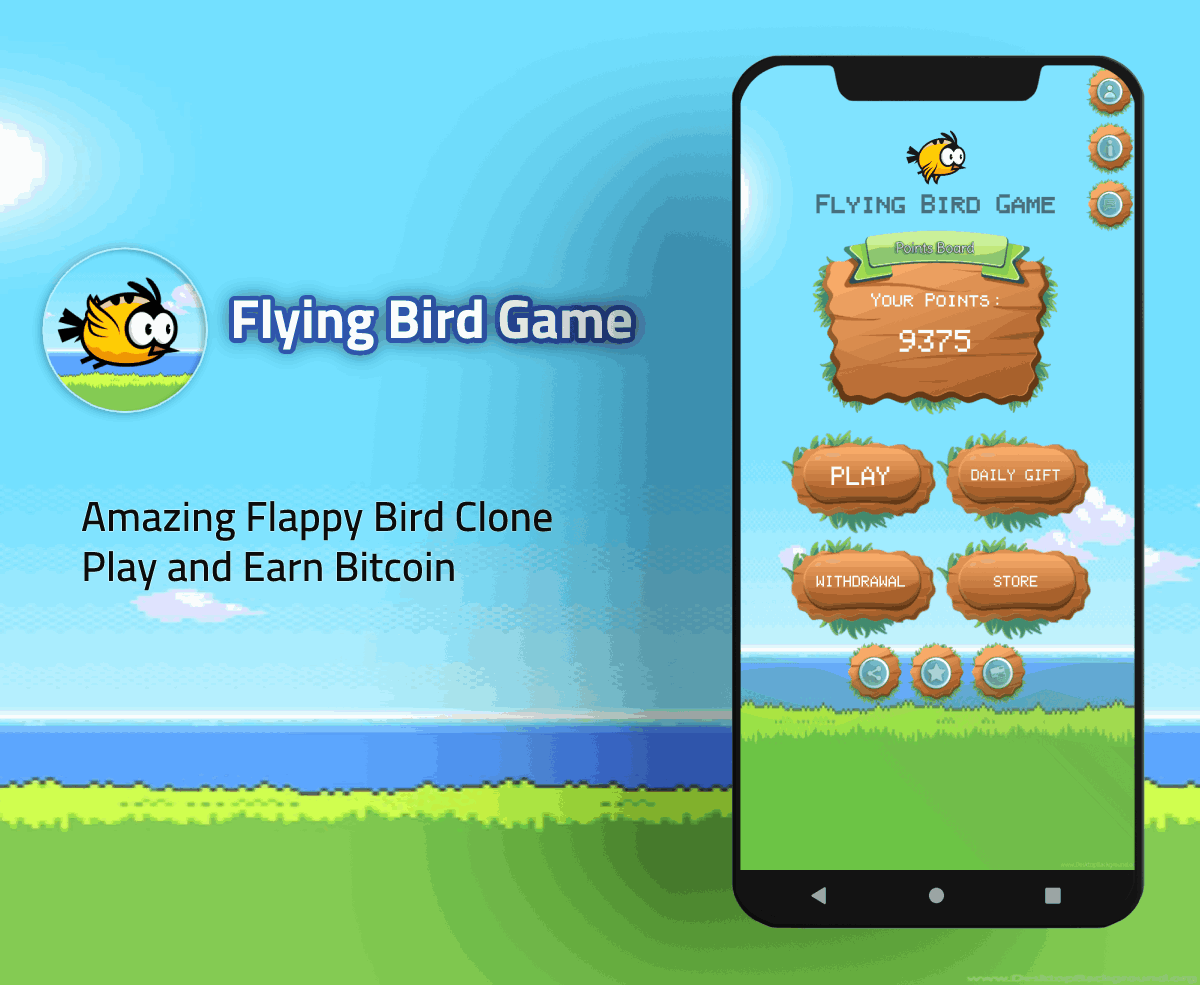 Flying Bird Game - Play to Earn Bitcoin with Admin Panel - 6