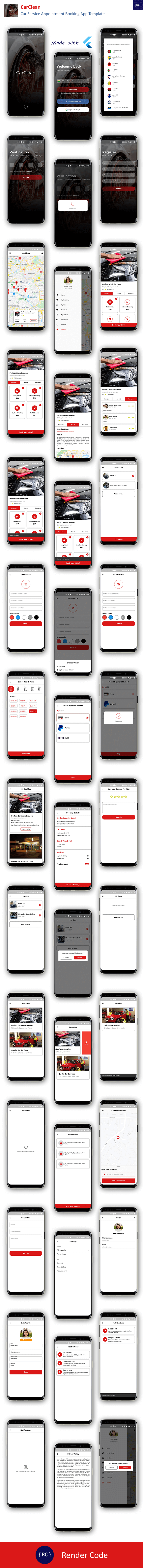 Car Service Appointment Booking Android App Template + iOS App Template | Flutter | CarClean - 10