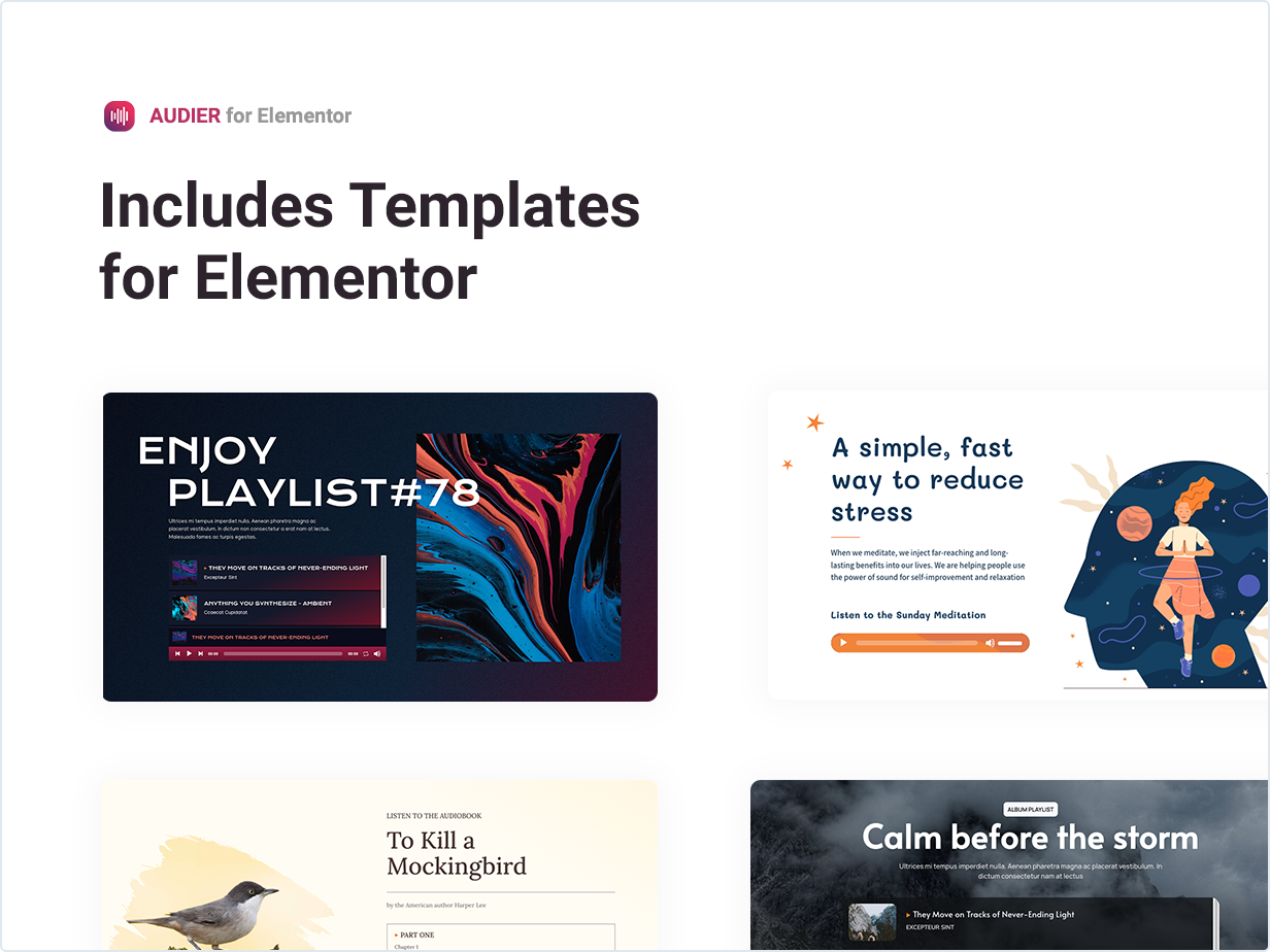 Includes Templates for Elementor