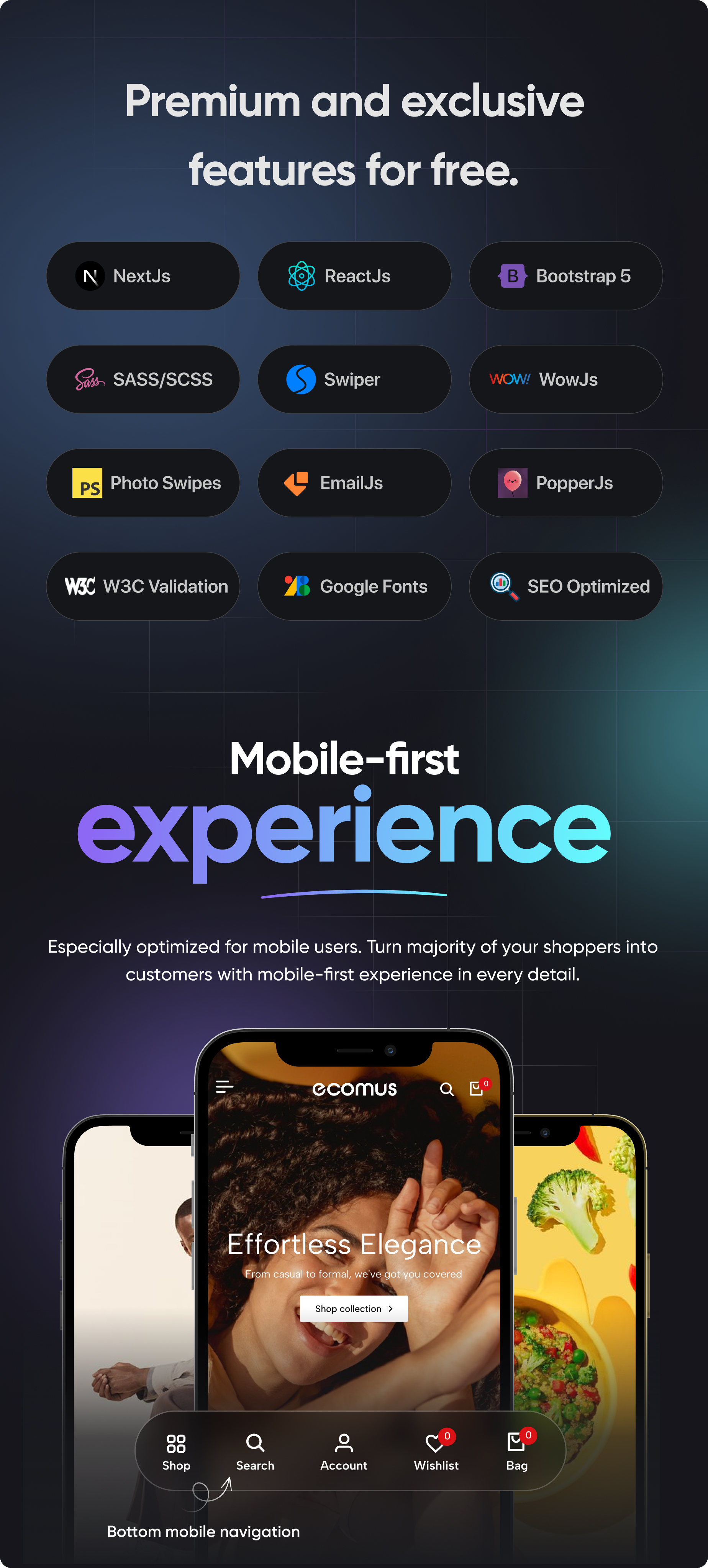 Ecomus Fashion eCommerce HTML, Bootstrap Template
