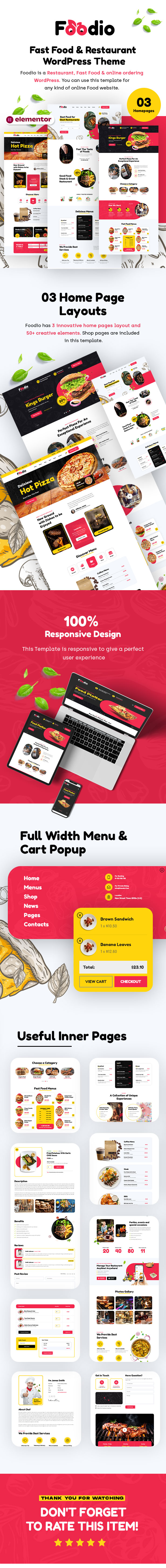 Foodio - Fast Food Restaurant WordPress Theme - 5