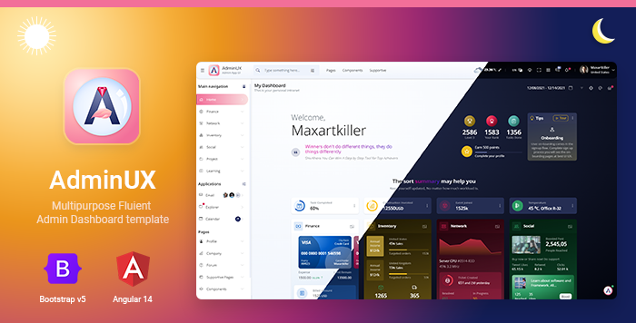 AdminUX Multipurpose HTML template mobile responsive 