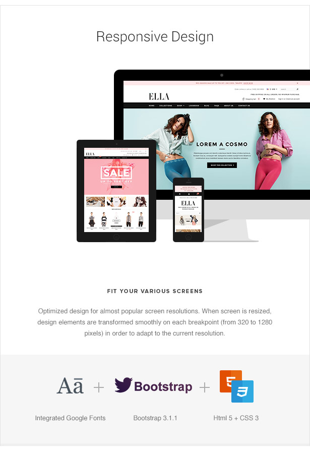 ELLA Responsive 3dCart Theme Features