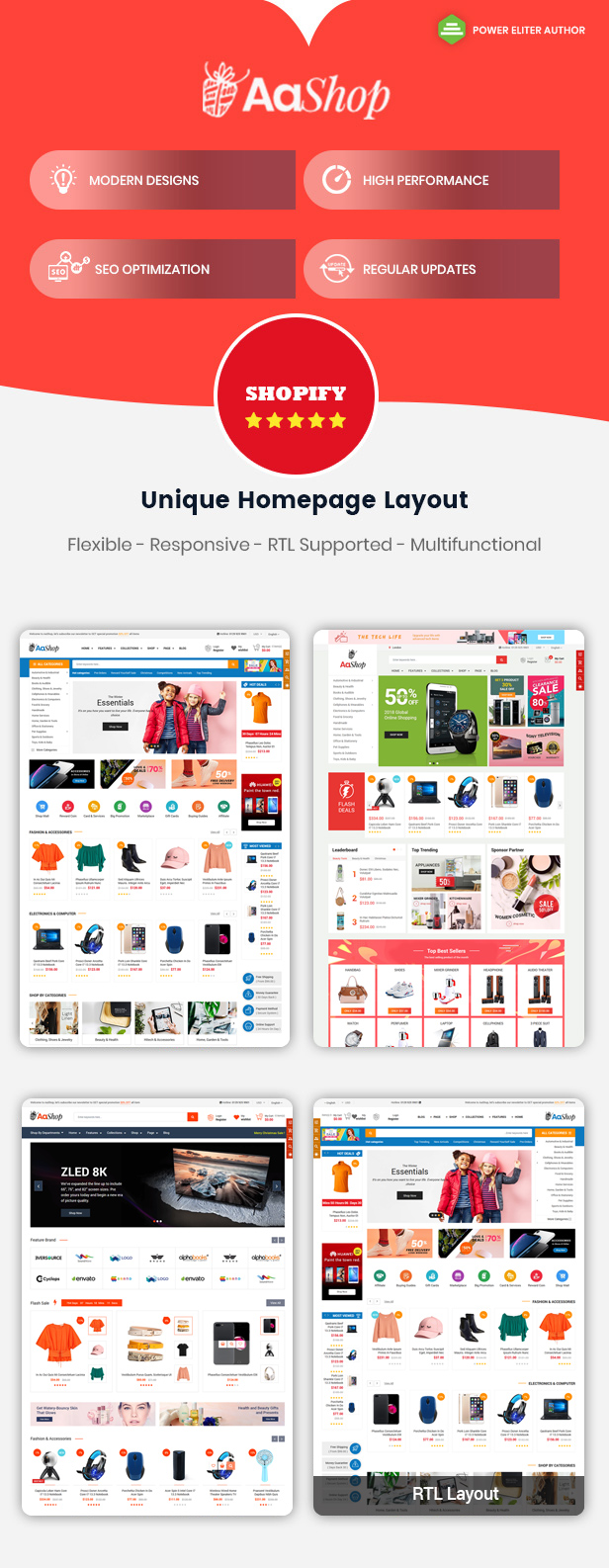 AaShop - Multipurpose Responsive Shopify Theme with Sections