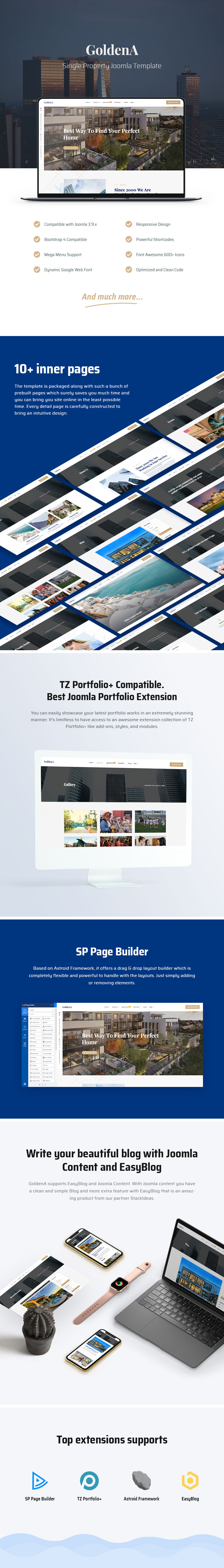 GoldenA - Single Property Joomla Template