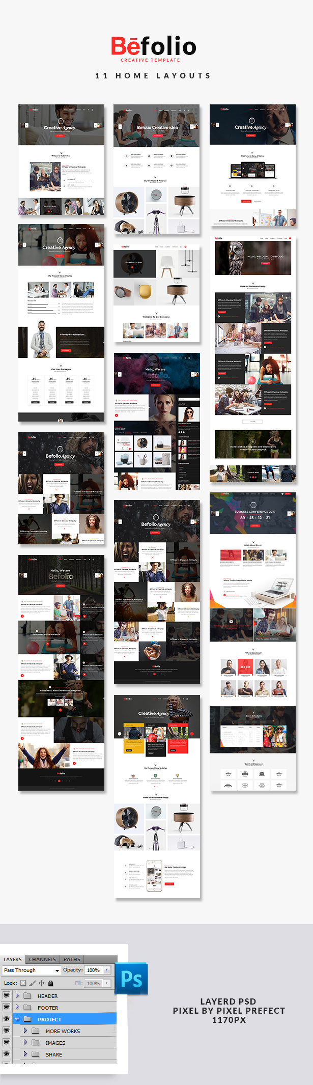 Befolio - Creative Multi-Purpose PSD Template - 3