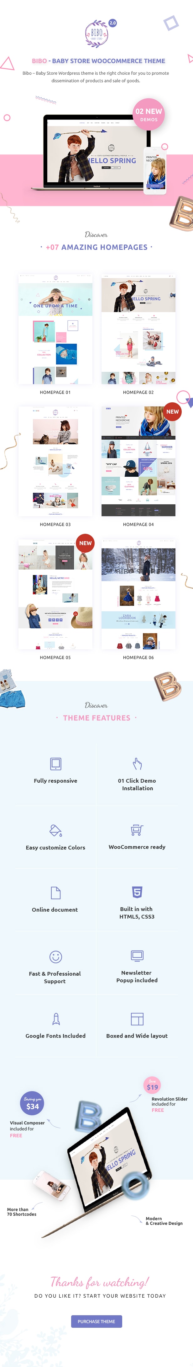 Bibo Baby Store & Kids Shop WooCommerce WordPress Theme 4