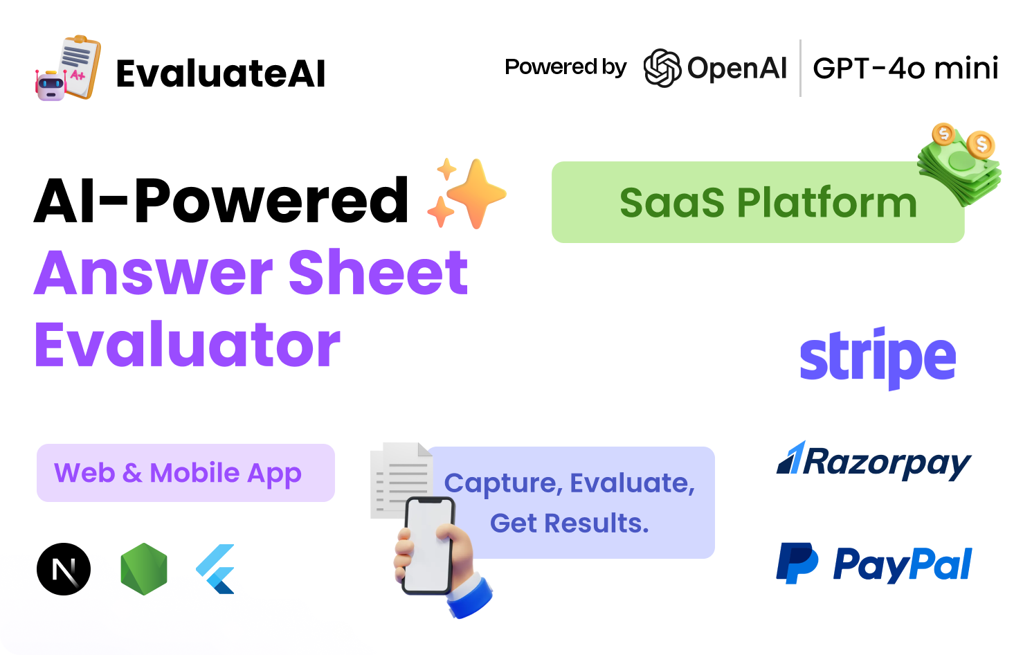 EvaluateAI - AI Powered Answer Sheet Evaluator and Marksheet Generator SaaS Platform - 1