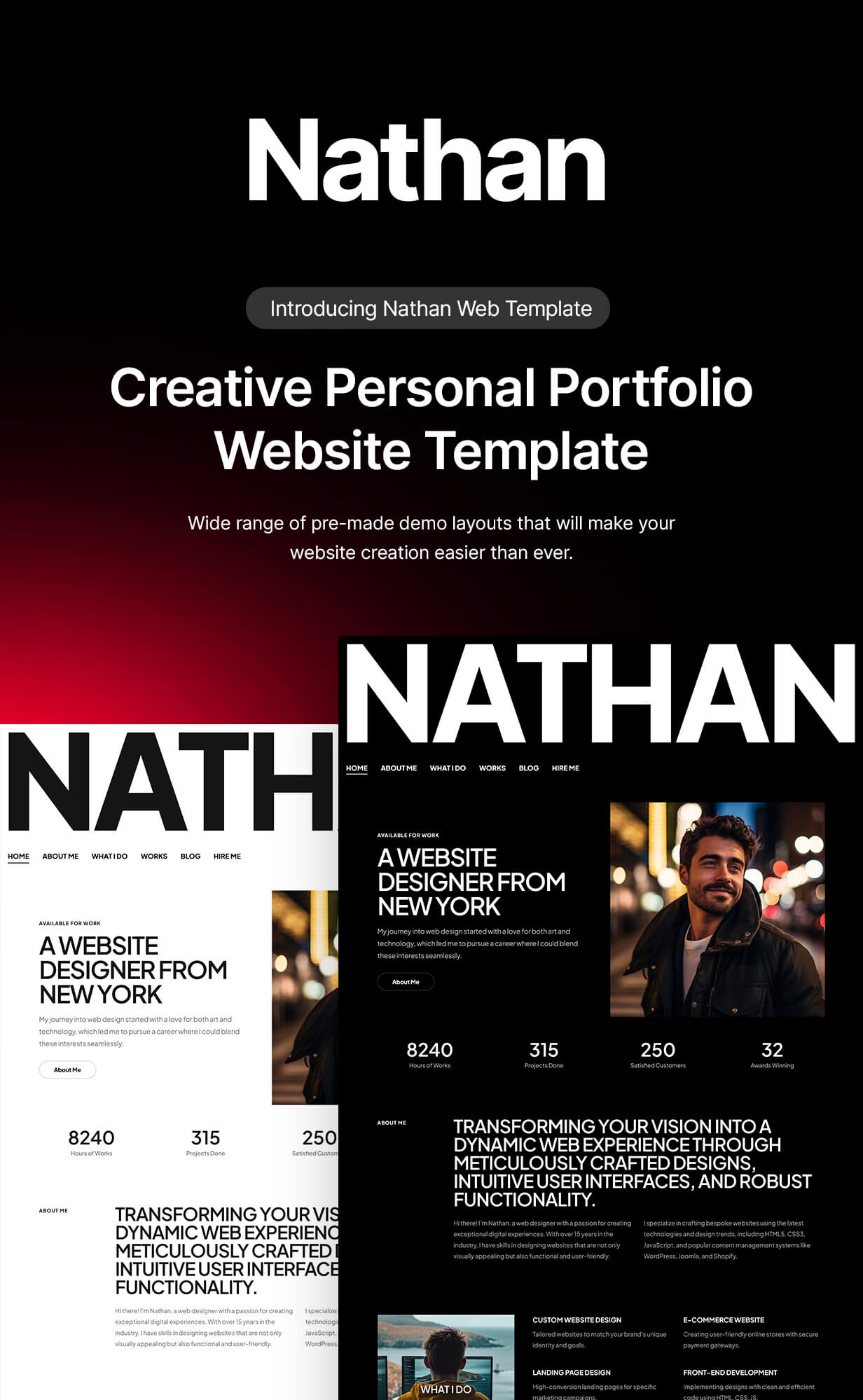 Personal Resume CV Portfolio Website Template - Nathan - 3