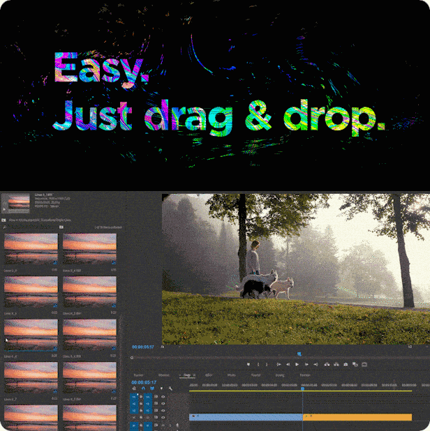 Presets Pack for Premiere Pro: Transitions, Titles, Effects, VHS, LUTS, Logo - 27
