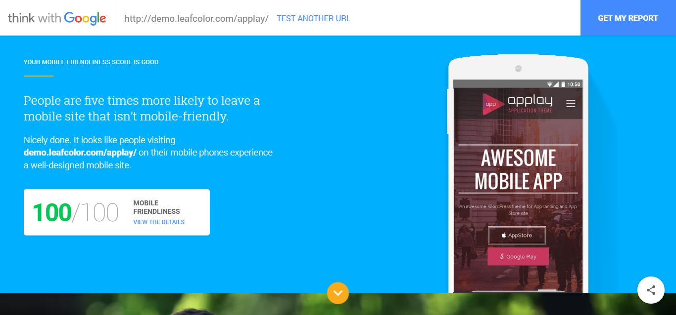 mobile app landing theme
