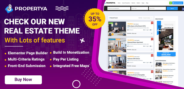 Propertya – Real Estate WordPress Theme