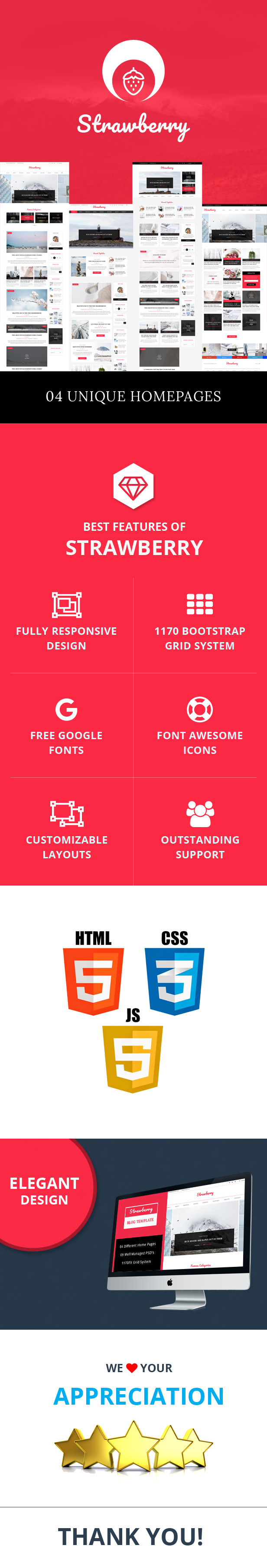 Strawberry - Minimal Blog HTML Template