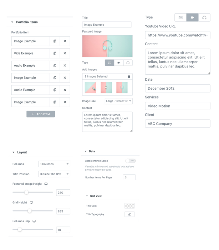 portfolio widget for Elementor