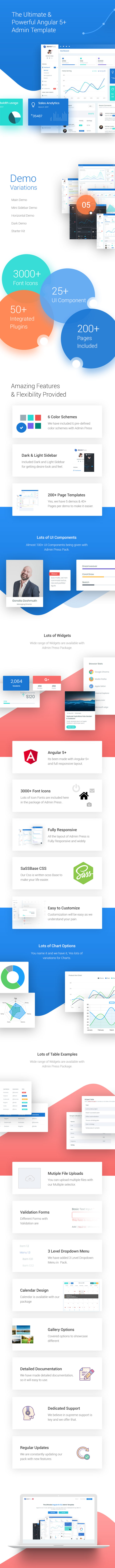 Admin Press Angular 9 Bootstrap Dashboard Template - 1