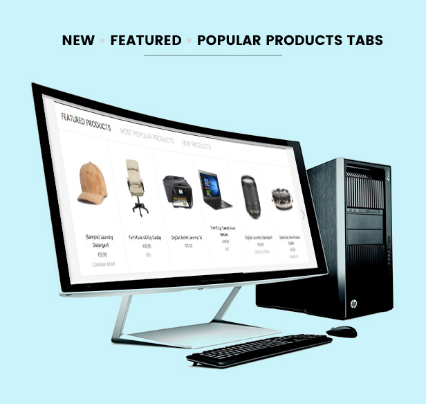 Display new, featured, bestselling product tabs