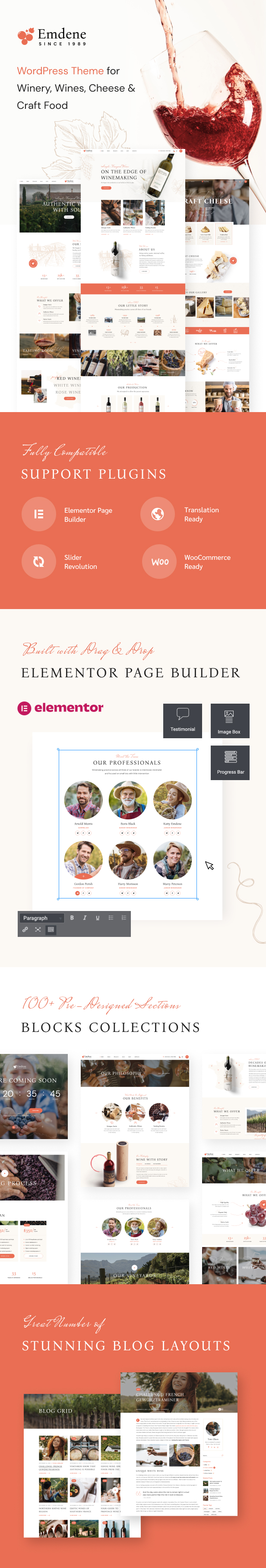Emdene - Wine & Cheese WordPress Theme - 1