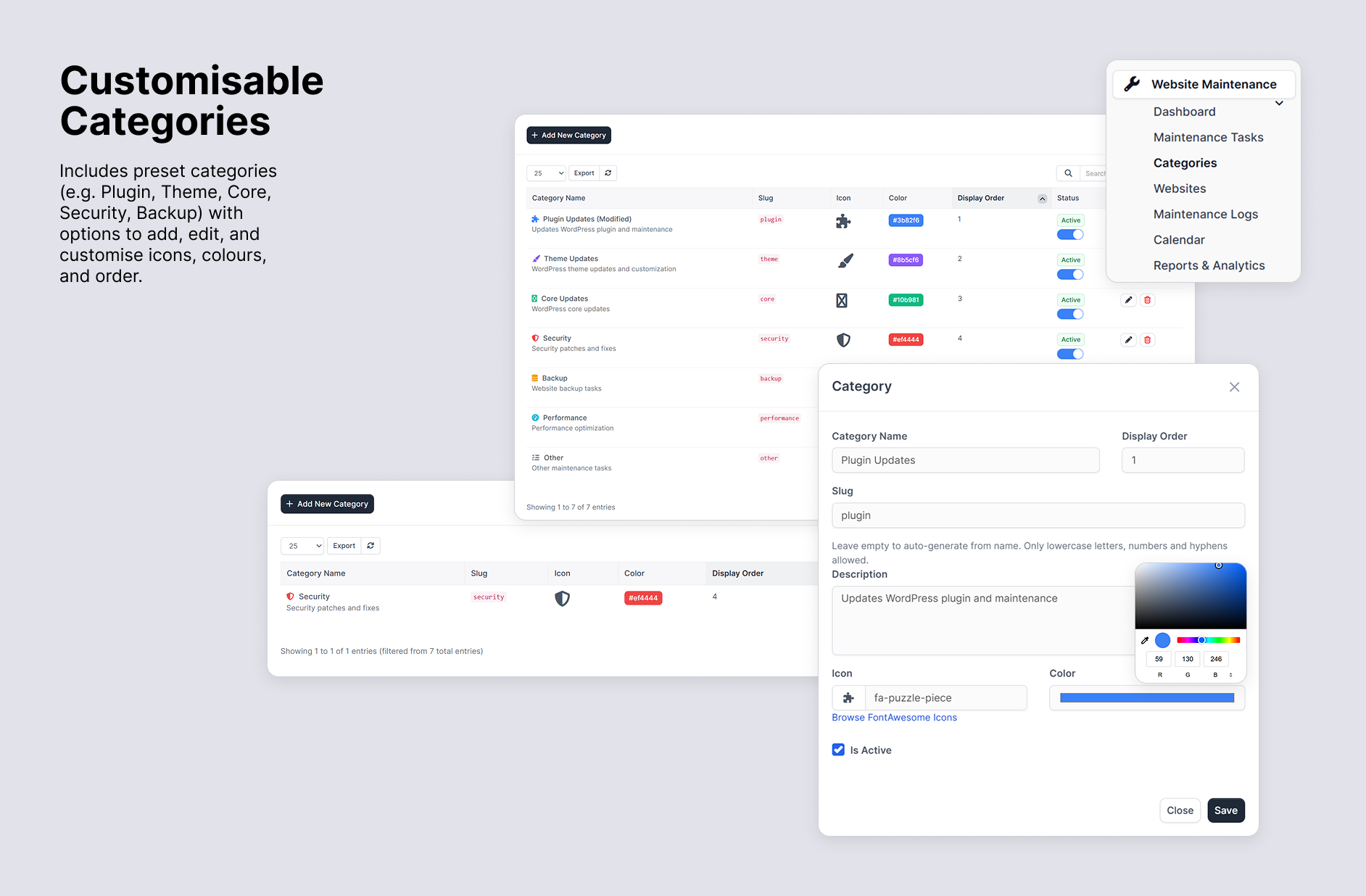 Customisable-Categories