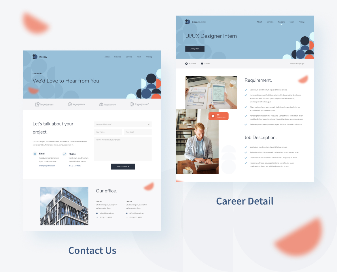 Disency | Startup & Business Web UI Kit for Adobe XD - 3