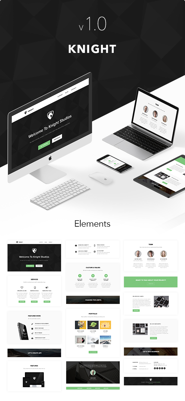 Knight - Responsive Email + Themebuilder Access - 1