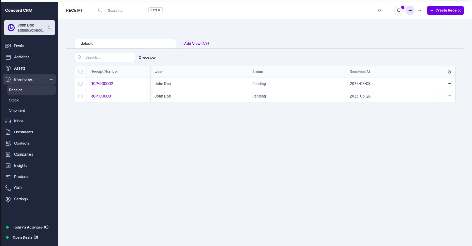 Inventory Management Module for Concord CRM - 4